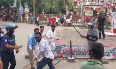 ফরিদপুরে বিএনপির মিছিলে ছাত্রলীগের হামলা, কার্যালয় ভাঙচুর