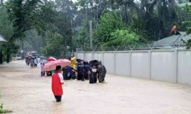 বান্দরবানে ভারী বর্ষণে নিম্নাঞ্চল প্লাবিত, সতর্ক করতে মাইকিং