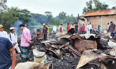 নোয়াখালীতে আগুনে পুড়ল ৮ দোকান  