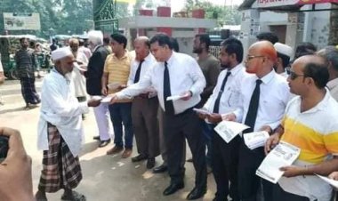 বেগম খালেদা জিয়ার মুক্তি ও চিকিৎসার দাবিতে জামালপুরে বিএনপির লিফলেট বিতরন