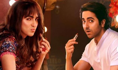 আয়ুষ্মানের পরনে লেহেঙ্গা, কোমর অবধি লম্বা চুল, ঠোঁটে লিপস্টিক 