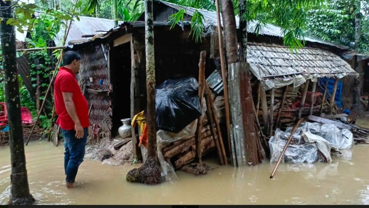 রাঙামাটিতে পানিতে তলিয়ে গেছে বসতঘর-আবাদি জমি