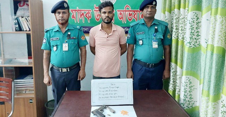 পুলিশ-র্যাবকে হুমকি দেওয়া যুবক অস্ত্রসহ গ্রেফতার