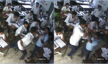 পরীক্ষার হলে শিক্ষককে চড় মারলো ছাত্র