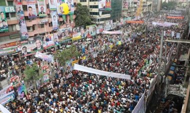 বিএনপির সমাবেশ শুরু, লোকে লোকারণ্য নয়াপল্টনের আশপাশ