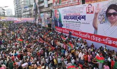 মহাসমাবেশ শুরুর ৩ ঘণ্টা আগেই জনসমুদ্র নয়াপল্টন