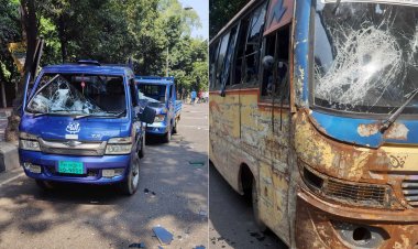 ঢাকার এসপির বাড়ির সামনে ২ গাড়ি ও কাকরাইলে ২ বাস ভাঙচুর