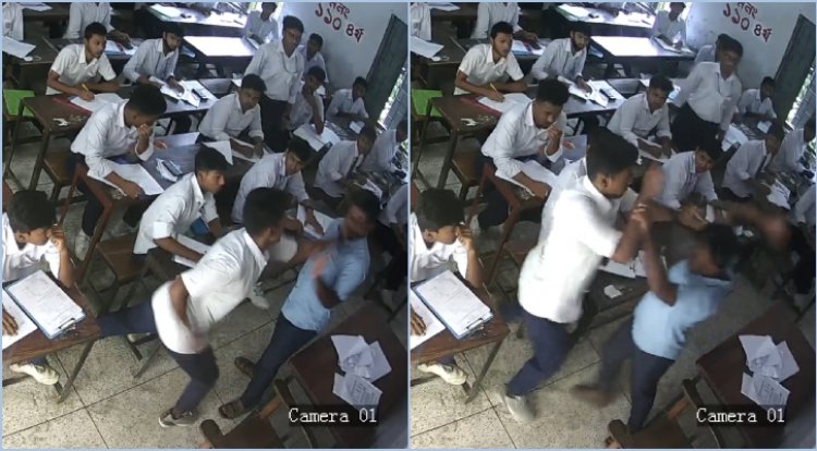 পরীক্ষার হলে শিক্ষককে চড় মারলো ছাত্র