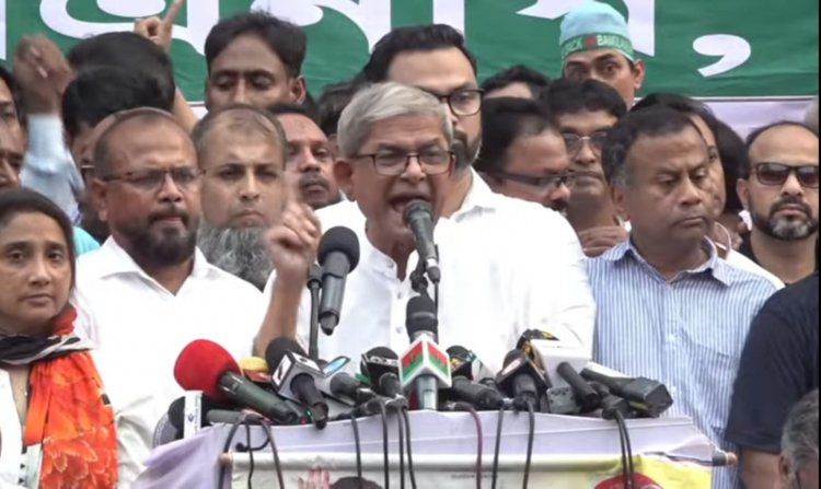 পূজার মধ্যে পদত্যাগের সিদ্ধান্ত নিন অন্যথায় জনগণের আন্দোলনে বিতাড়িত হবেন : মির্জা ফখরুল