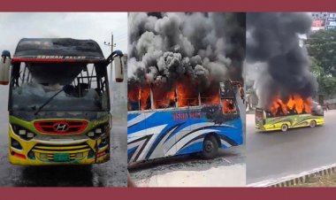 রাজধানীতে ৩টি যাত্রীবাহী বাসে আগুন