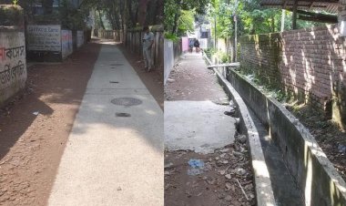 নগরের একাধিক ড্রেন-রাস্তার কাজ বন্ধ, ভোগান্তিতে নগরবাসী