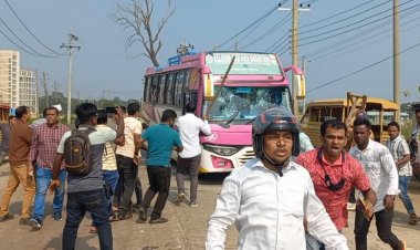 সিলেট-সুনামগঞ্জ মহাসড়কে যানবাহন ভাঙচুর 