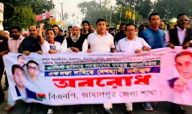 জামালপুরে অবরোধের সমর্থনে জেলা বিএনপির বিক্ষোভ মিছিল 