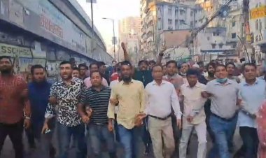 অবরোধের সমর্থনে শান্তিনগরে বিক্ষোভ মিছিল