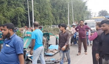 হবিগঞ্জে ট্রাকের ধাক্কায় প্রাণ গেল অটোচালকের, গুরুতর আহত ২  
