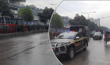 গুঁড়ি গুঁড়ি বৃষ্টিতে রাজপথ ফাঁকা, র‌্যাব-পুলিশের সতর্ক টহল