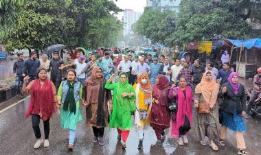 বৃষ্টিতে ভিজে রাজধানীতে রিজভীর নেতৃত্বে পিকেটিং