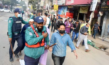 ঢাকায় জামায়াতের মানববন্ধনে পুলিশি হামলার অভিযোগ