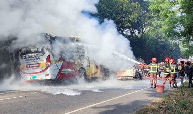 গোপালগঞ্জে বাস-প্রাইভেটকার মুখোমুখি সংঘর্ষে আগুন, নিহত ১