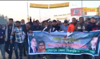 শেরপুরে বিএনপির লিফলেট বিতরণ ও গণসংযোগ