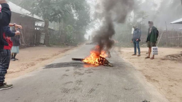 পানছড়িতে চলছে সর্বাত্মক ধর্মঘট