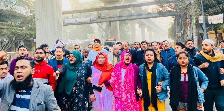 হরতালে রাজধানীতে রিজভীর নেতৃত্বে মিছিল ও পিকেটিং
