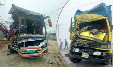 নরসিংদীতে বাস-কাভার্ডভ্যান সংঘর্ষে ২ চালক নিহত, আহত ৬