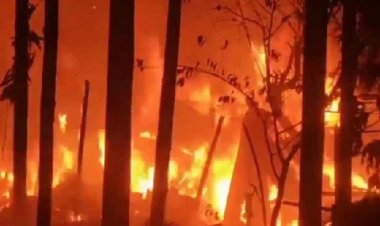 ঠাকুরগাঁওয়ে অগ্নিকাণ্ডে ৭২টি ঘর পুড়ে ছাই