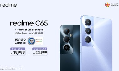 স্মার্টফোনের বাজারে এলো রিয়েলমি সি৬৫: রয়েছে ৪ বছরের স্মুদ পারফরম্যান্স