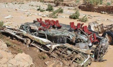 টায়ার ফেটে যাত্রীবাহী বাস পড়ল খাদে, নারী-শিশুসহ নিহত অন্তত ২৮