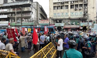 বামজোটের স্বরাষ্ট্র মন্ত্রণালয় ঘেরাও কর্মসূচিতে পুলিশের বাধা