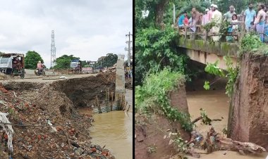 তীব্র স্রোতে সেতুতে ধস, আখাউড়া-কসবা সড়ক যোগাযোগ বন্ধ