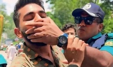 আন্দোলনে শিক্ষার্থীর মুখ চেপে ধরা সেই পুলিশ কর্মকর্তা কারাগারে