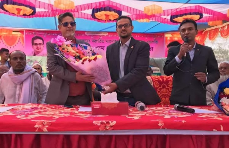 সাফা মাধ্যমিক বিদ্যালয়ের এডহক কমিটির সভাপতি এইচ এম আল আমিন কে সংবর্ধনা