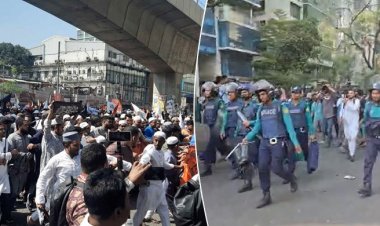 নিষিদ্ধ সংগঠন হিজবুত তাহরীর কর্মসূচিতে পুলিশের ধাওয়া, টিয়ারশেল নিক্ষেপ, আটক