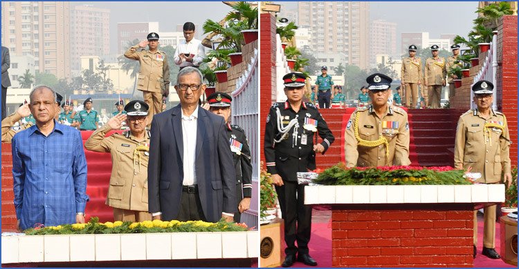 রাজারবাগ স্মৃতিসৌধে স্বরাষ্ট্র উপদেষ্টা-আইজিপির শ্রদ্ধা