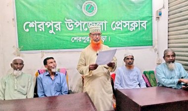 বগুড়ায় জমি দখল করে বাড়ি নির্মাণচেষ্টা, প্রতিকারে সংবাদ সম্মেলন